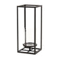 16" Black And Clear Metal And Glass Tabletop Candle Holder