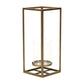 16" Clear And Gold Metal And Glass Tabletop Candle Holder