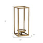 13" Gold And Clear Metal And Glass Tabletop Candle Holder