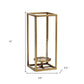 13" Gold And Clear Metal And Glass Tabletop Candle Holder