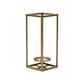 13" Gold And Clear Metal And Glass Tabletop Candle Holder