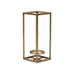 13" Gold And Clear Metal And Glass Tabletop Candle Holder