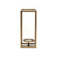 13" Gold And Clear Metal And Glass Tabletop Candle Holder