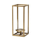 13" Gold And Clear Metal And Glass Tabletop Candle Holder