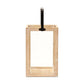 16" Clear And Natural Glass And Solid Wood Tabletop Lantern Candle Holder