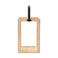 16" Clear And Natural Glass And Solid Wood Tabletop Lantern Candle Holder