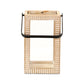 13" Natural Distressed Geometric Solid Wood Tabletop Lantern Candle Holder