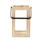 13" Natural Distressed Geometric Solid Wood Tabletop Lantern Candle Holder