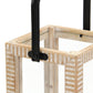 13" Natural Distressed Geometric Solid Wood Tabletop Lantern Candle Holder
