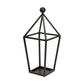 24" Black Geometric Metal Tabletop Lantern Candle Holder