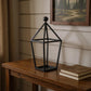 24" Black Geometric Metal Tabletop Lantern Candle Holder