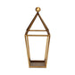 24" Gold Geometric Metal Tabletop Lantern Candle Holder