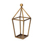 24" Gold Geometric Metal Tabletop Lantern Candle Holder