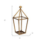 24" Gold Geometric Metal Tabletop Lantern Candle Holder
