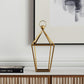 24" Gold Geometric Metal Tabletop Lantern Candle Holder