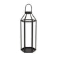 32" Black Geometric Metal Floor Lantern Candle Holder