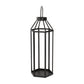 32" Black Geometric Metal Floor Lantern Candle Holder