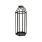 32" Black Geometric Metal Floor Lantern Candle Holder