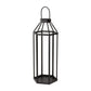 32" Black Geometric Metal Floor Lantern Candle Holder