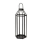 32" Black Geometric Metal Floor Lantern Candle Holder