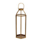 32" Gold Geometric Metal Floor Lantern Candle Holder