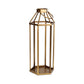 32" Gold Geometric Metal Floor Lantern Candle Holder