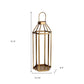 32" Gold Geometric Metal Floor Lantern Candle Holder