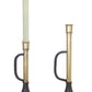 Set of Two Black And Gold Distressed Metal Tabletop Taper Candlesticks