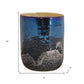 5" Navy Blue And Silver Abstract Glass Tabletop Pillar Candle Holder