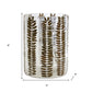 8" Clear And Green Botanical Leaf Glass Tabletop Pillar Candle Holder