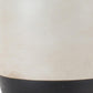 Set of Two Cream And Black Distressed Ceramic Tabletop Pillar Candle Holders