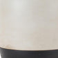 Set of Two Cream And Black Distressed Ceramic Tabletop Pillar Candle Holders