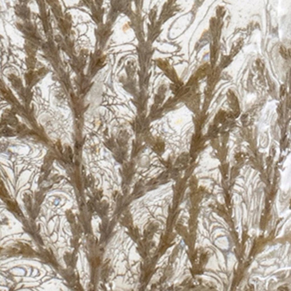 Set of Three Brown And Clear Botanical Leaf Glass Tabletop Votive Candle Holders