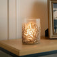 Set of Three Brown And Clear Botanical Leaf Glass Tabletop Votive Candle Holders