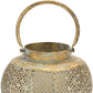 6" Bronze And Green Distressed Lattice Metal Tabletop Lantern Candle Holder