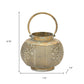 6" Bronze And Green Distressed Lattice Metal Tabletop Lantern Candle Holder