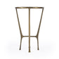 23" White and Gold Distressed Marble and Aluminum Round End Table