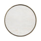 23" White and Gold Distressed Marble and Aluminum Round End Table