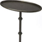 26" Gray Aluminum Oval Pedestal End Table