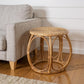 24" Natural Rattan Round Drum End Table