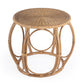 24" Natural Rattan Round Drum End Table