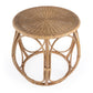 24" Natural Rattan Round Drum End Table