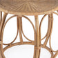 24" Natural Rattan Round Drum End Table