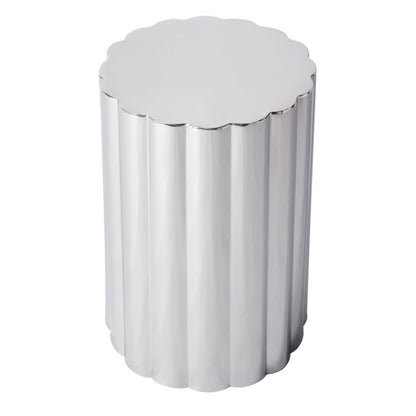18" Silver Stainless Steel Block End Table