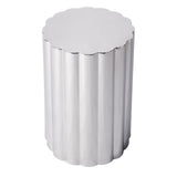 18" Silver Stainless Steel Block End Table