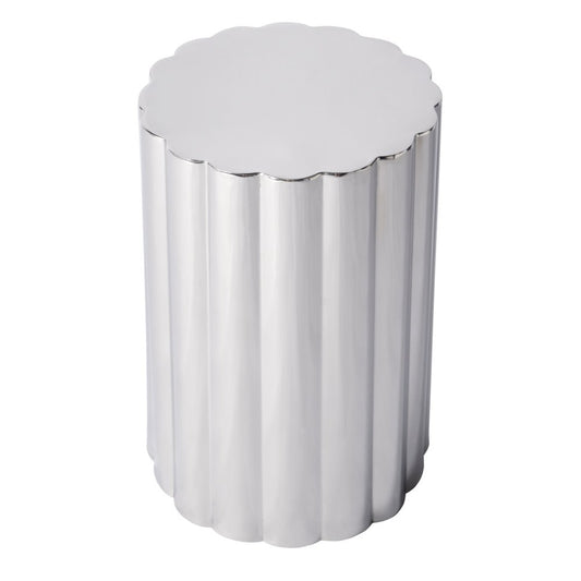 18" Silver Stainless Steel Block End Table