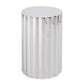 18" Silver Stainless Steel Block End Table