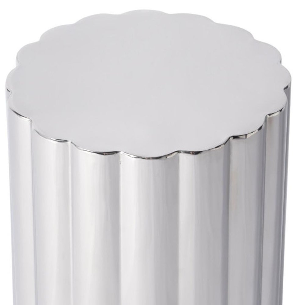 18" Silver Stainless Steel Block End Table