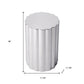 18" Silver Stainless Steel Block End Table