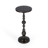 23" Bronze Metal Round Pedestal End Table